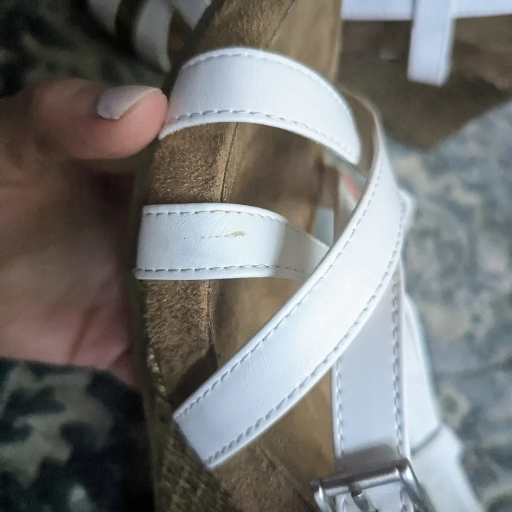 White Strappy Aerosoles Wedges - Picture 13 of 13